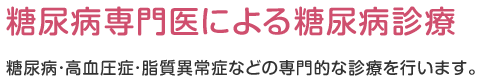 糖尿病専門医による糖尿病診療